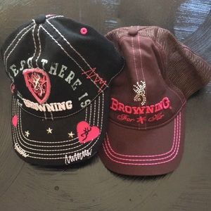 2 BROWNING hats baseball caps
